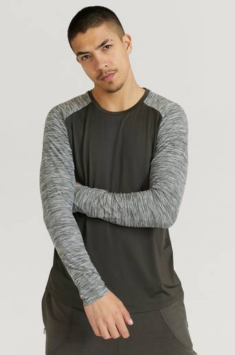 Studio Total Athleisure Tröja Raglan Melange Long Sleeve Grön