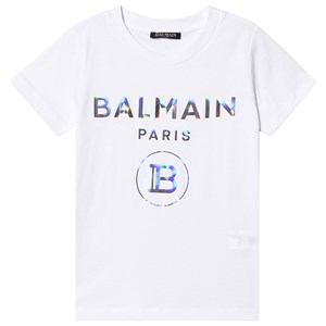 Balmain Hologram Logo T-Shirt Vit 6 years