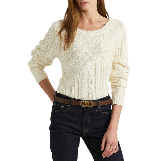 Patchwork Cable-Knit Sweater
