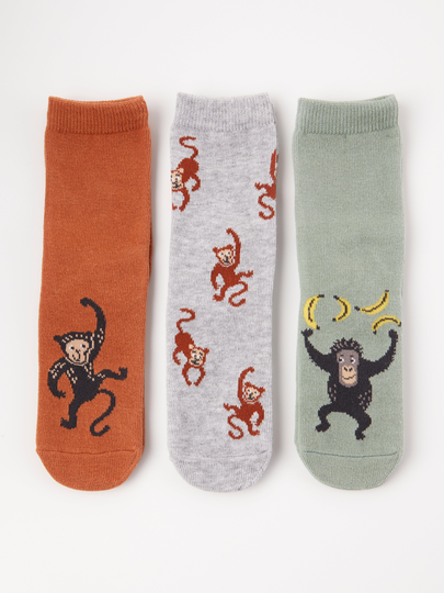 3-pack strumpor med apor