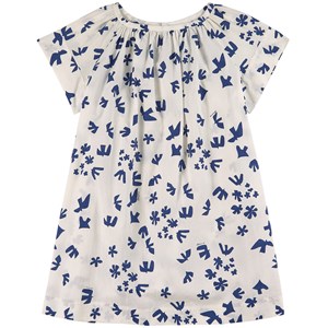 Bonpoint White & Blue Print Augustine Dress 6 år