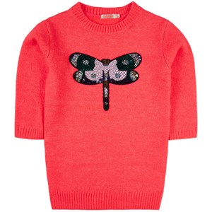 Billieblush Sequin Dragonfly Stickad Klänning Fuchsia 4 år