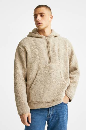 William Baxter Hoodie Anorak Pile Beige