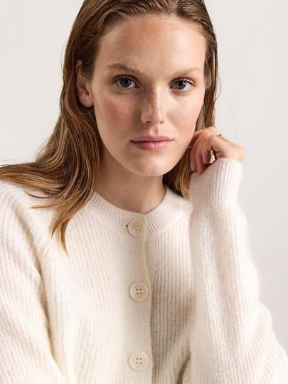 Stickad cardigan i ullblandning