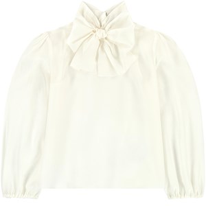 Dolce & Gabbana Mini Me Sidenblus Gräddvit 8 år