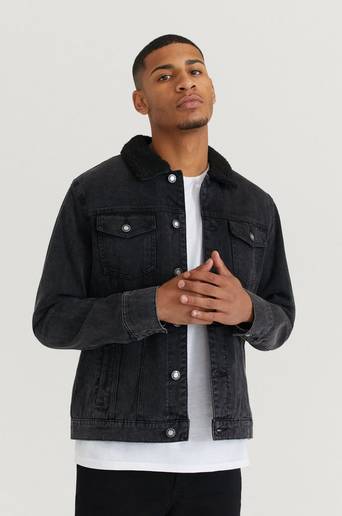 William Baxter Jeansjacka Sherpa Denim Jacket Svart
