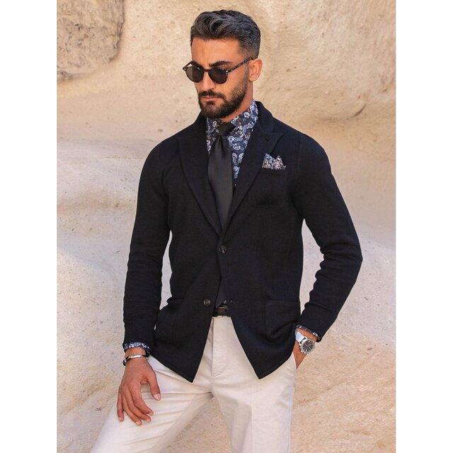Stickad Blazer I Merinoull