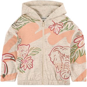 Kenzo Cream Zip Up Hooded Cardigan 4 år