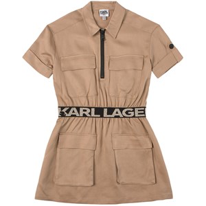 Karl Lagerfeld Kids Logo Skjortklänning Khaki 5 år