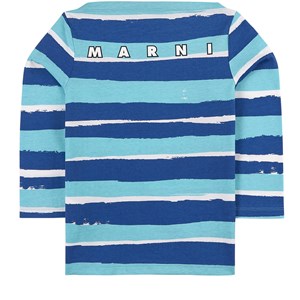 Marni Blue Striped Print Long Sleeve T-Shirt 4 år