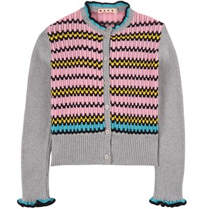 Marni Grey & Pink Print Cardigan 8 år