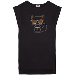Karl Lagerfeld Kids Choupette T-shirtklänning Svart 4 år