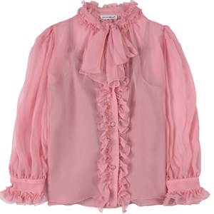 Dolce & Gabbana Silk Ruffle Blus Rosa 6 år