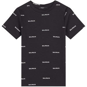Balmain Logo Print T-shirt Svart 4 år