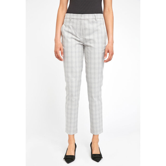 Kylie Crop 734 Soft Grey Check Pants
