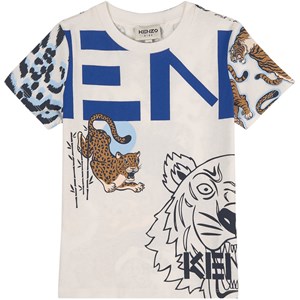 Kenzo Cream Graphic Short Sleeved T-Shirt 4 år