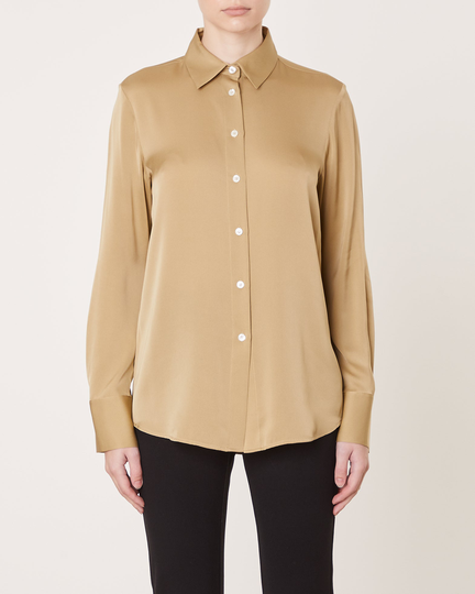 Filippa K Skjorta Eira Silk 36 Khaki green 012