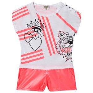 Kenzo Cali Party Romper Neonrosa 2 years