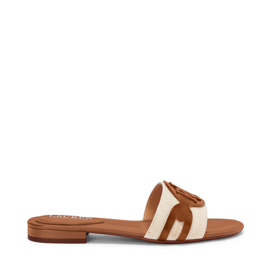 Alegra Canvas-Leather Slide Sandal